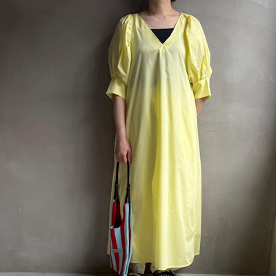 【ハモミシノオトナフク】V-neck puff sleeve OP