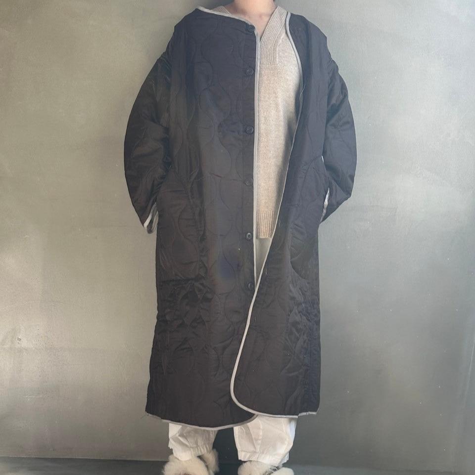 【ハモミシノオトナフク】Ripstop liner quilted long coat