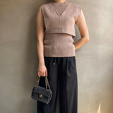 【ハモミシノオトナフク】Milan rib layered knit