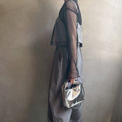 【ハモミシノオトナフク】Herrinbone stripe cami Tops