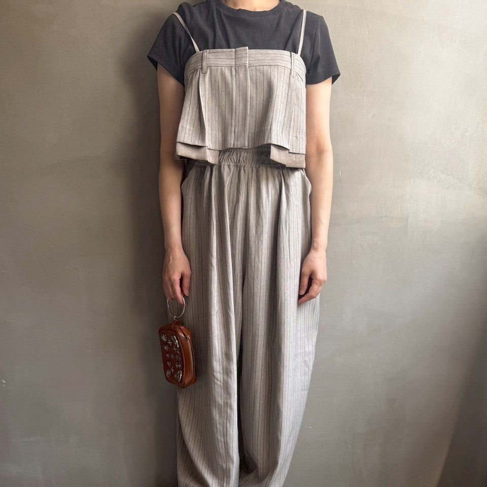 【ハモミシノオトナフク】Herrinbone stripe cami Tops