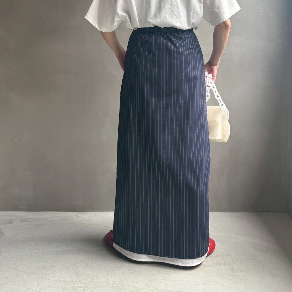 【ハモミシノオトナフク】Striped straight skirt