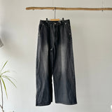 【ハモミシノオトナフク】Denim Tuck Wide Pants