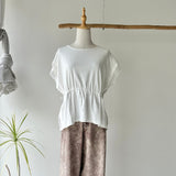 【ハモミシノオトナフク】Rib Knit & Organza Drawstring