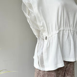 【ハモミシノオトナフク】Rib Knit & Organza Drawstring
