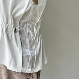【ハモミシノオトナフク】Rib Knit & Organza Drawstring