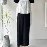【ハモミシノオトナフク】Poly Twill Wide Tuck Pants