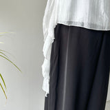 【ハモミシノオトナフク】Poly Twill Wide Tuck Pants
