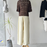 【ハモミシノオトナフク】Poly Twill Wide Tuck Pants