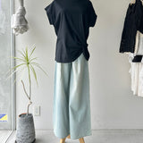 【ハモミシノオトナフク】Denim Tuck Wide Pants