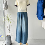 【ハモミシノオトナフク】Denim Tuck Wide Pants