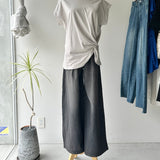 【ハモミシノオトナフク】Denim Tuck Wide Pants