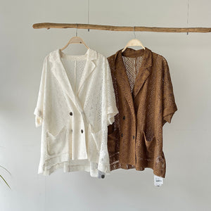 【ハモミシノオトナフク】Raschel Lace Dolman Tailored Jacket