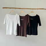 【ハモミシノオトナフク】2-way Sheer Asymmetrical Layered Tee