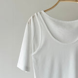 【ハモミシノオトナフク】2-way Sheer Asymmetrical Layered Tee