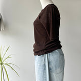 【ハモミシノオトナフク】2-way Sheer Asymmetrical Layered Tee
