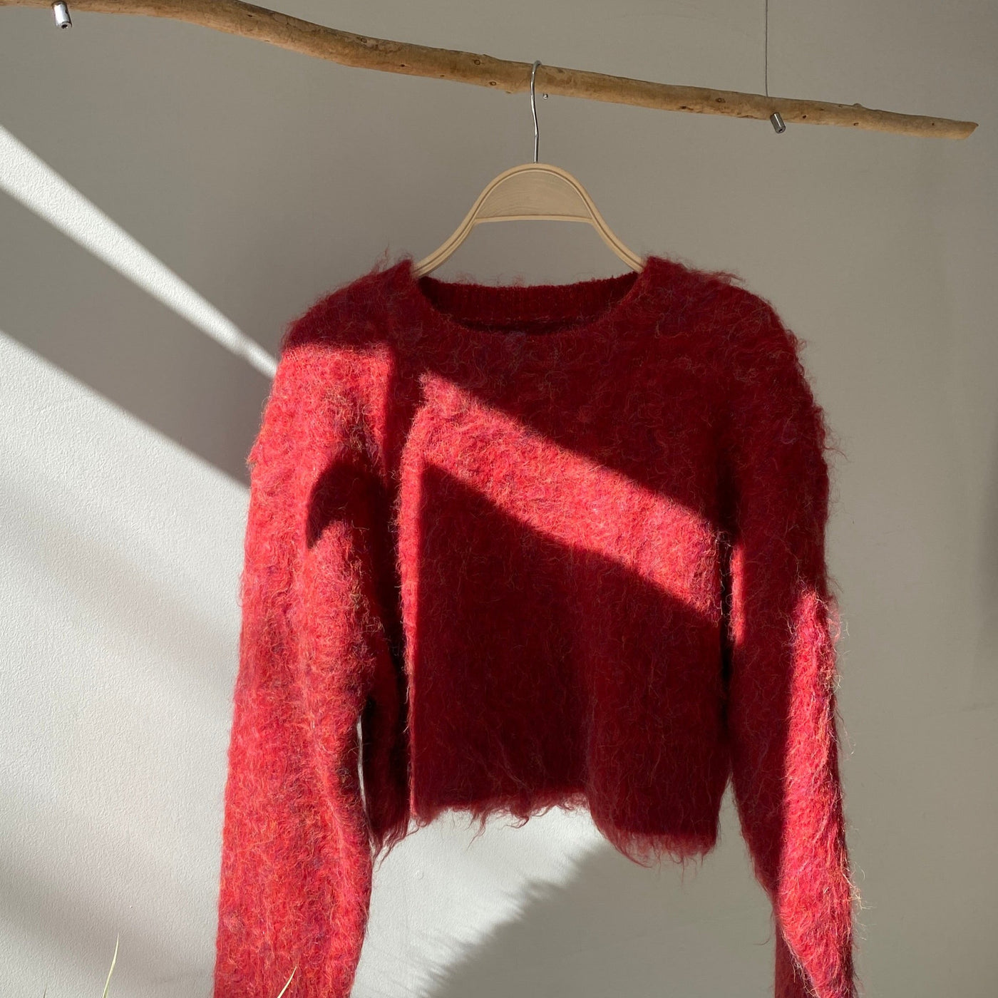 【ハモミシノオトナフク】Monster shaggy knit cropped PO