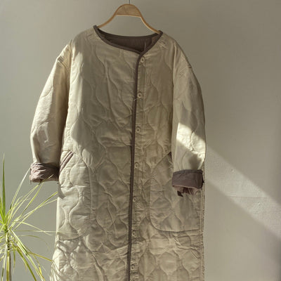 【ハモミシノオトナフク】Ripstop liner quilted long coat