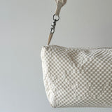【ハモミシノオトナフク】Plaid Padded Gather Bag