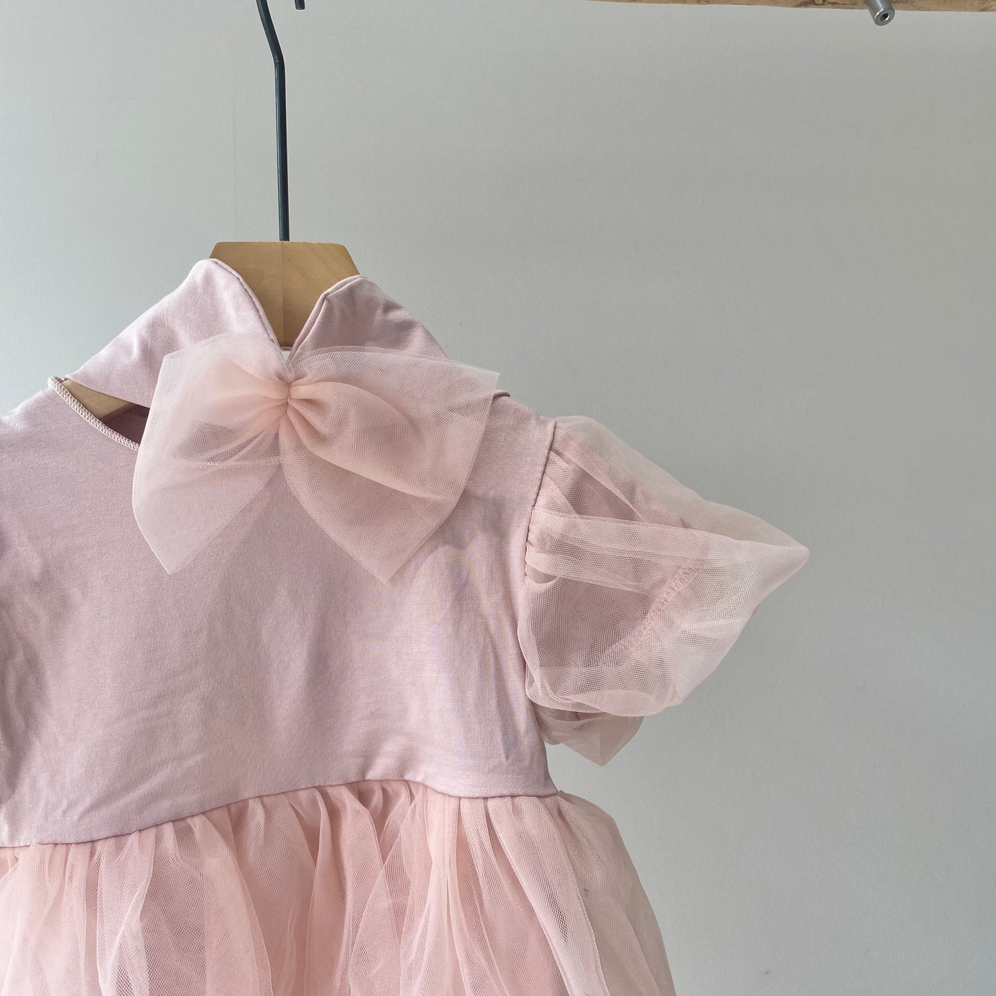 【hamomisi】Tulle fluffy short sleeve dress rompers(70.80.90cm)