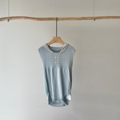【hamomisi】Sleeveless knit rompers(80.90cm)