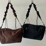 【ハモミシノオトナフク】Plaid Padded Gather Bag
