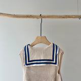 【hamomisi】Sleeveless knit rompers(80.90cm)