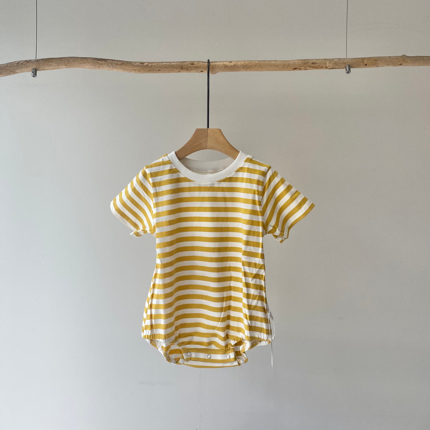【hamomisi】Border short sleeve T-shirt rompers(80.90cm)