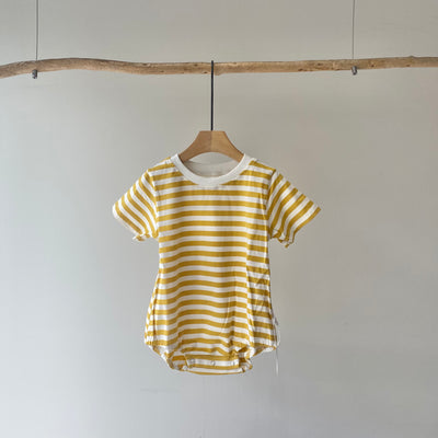 【hamomisi】Border short sleeve T-shirt rompers(80.90cm)