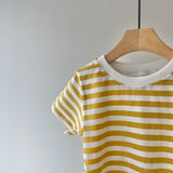 【hamomisi】Border short sleeve T-shirt rompers(80.90cm)