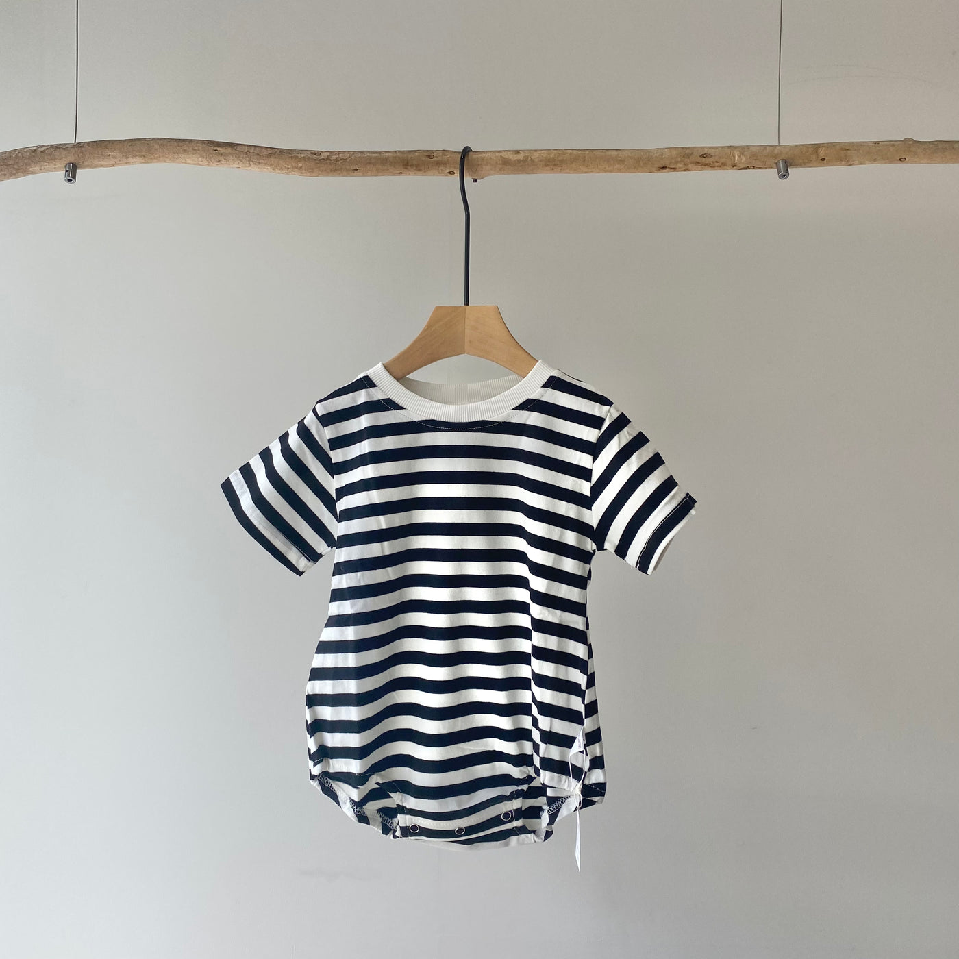 【hamomisi】Border short sleeve T-shirt rompers(80.90cm)