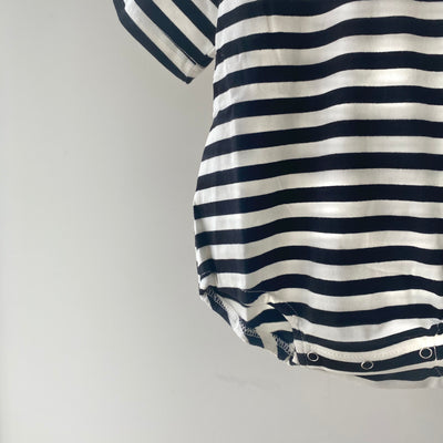 【hamomisi】Border short sleeve T-shirt rompers(80.90cm)