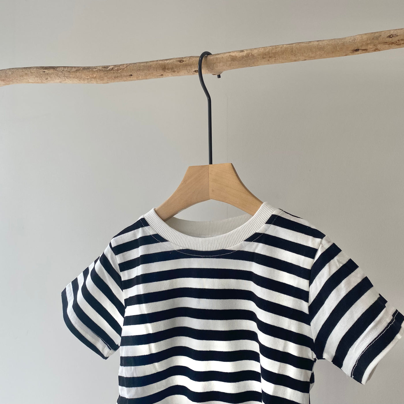 【hamomisi】Border short sleeve T-shirt rompers(80.90cm)