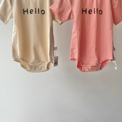 【hamomisi】Hello short sleeve T-shirt rompers(80.90cm)