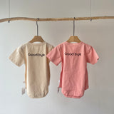 【hamomisi】Hello short sleeve T-shirt rompers(80.90cm)