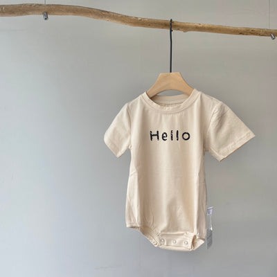 【hamomisi】Hello short sleeve T-shirt rompers(80.90cm)