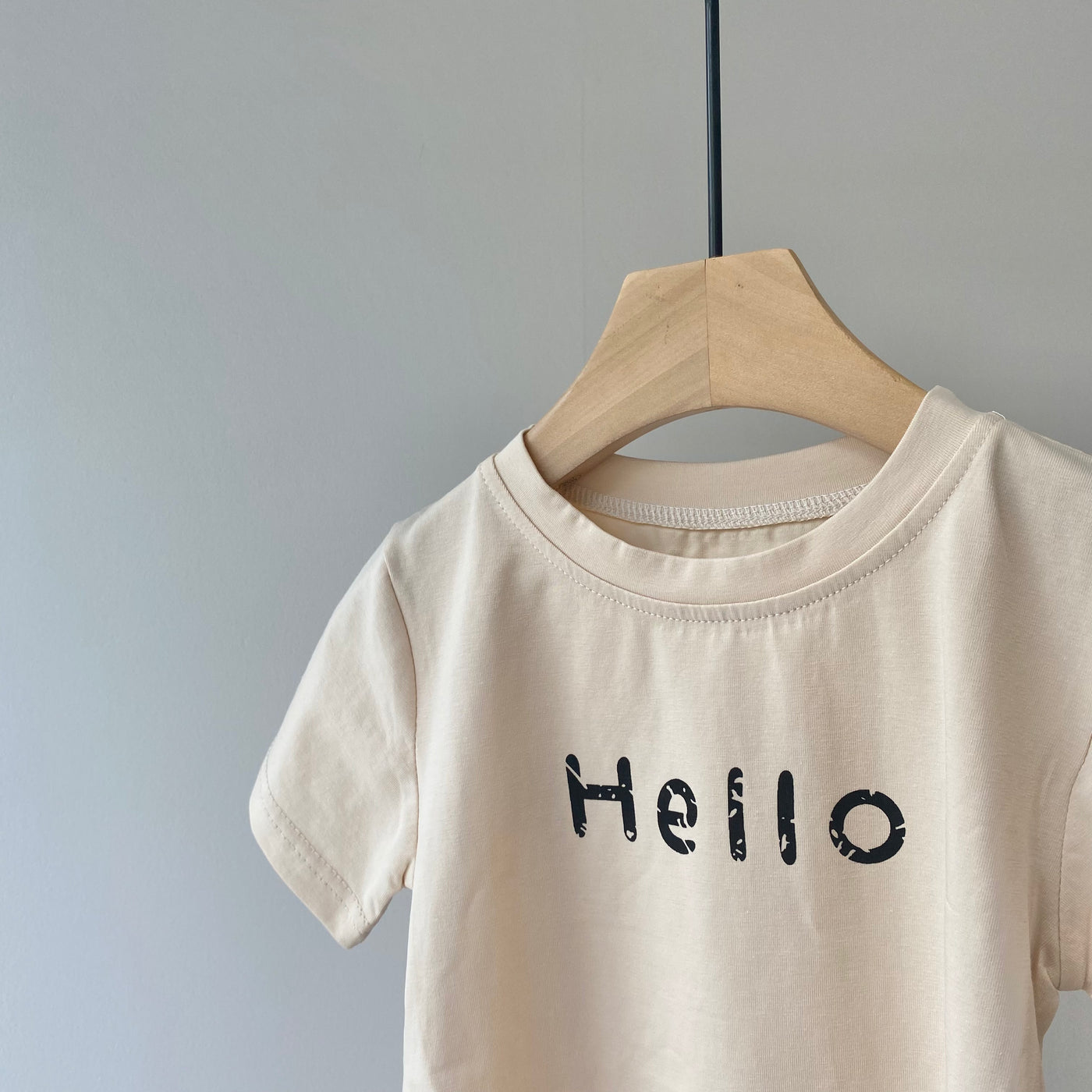 【hamomisi】Hello short sleeve T-shirt rompers(80.90cm)