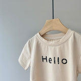 【hamomisi】Hello short sleeve T-shirt rompers(80.90cm)