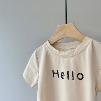 【hamomisi】Hello short sleeve T-shirt rompers(80.90cm)