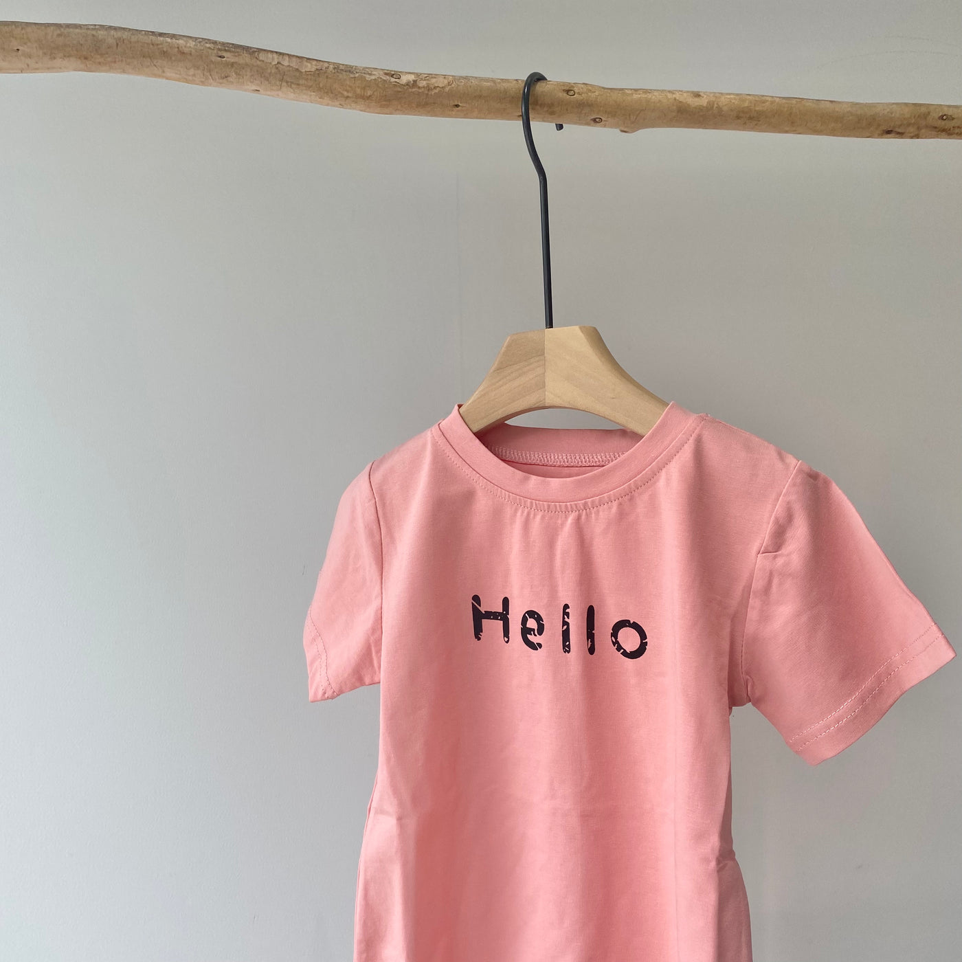 【hamomisi】Hello short sleeve T-shirt rompers(80.90cm)