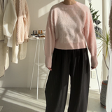 【ハモミシノオトナフク】Mohair crew neck pullover