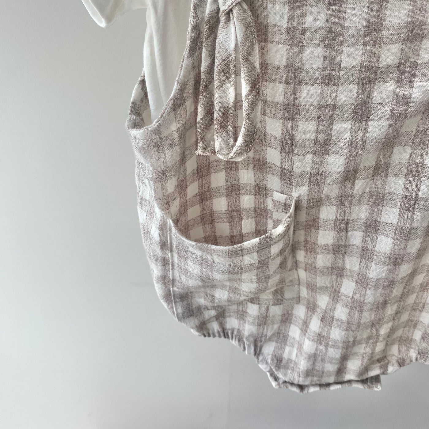 【hamomisi】Check rompers 3-piece set(70.90cm)