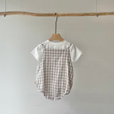 【hamomisi】Check rompers 3-piece set(70.90cm)