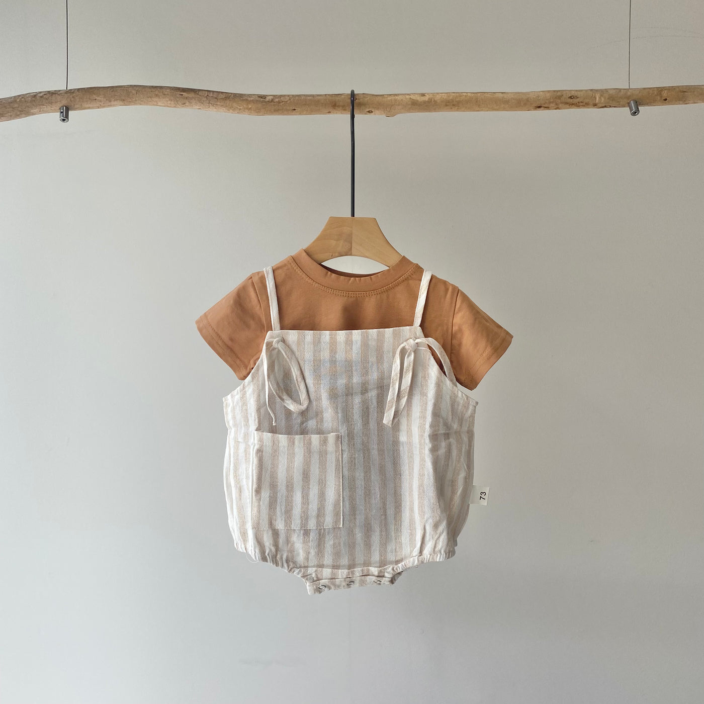 【hamomisi】Check rompers 3-piece set(70.90cm)