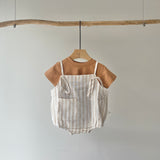 【hamomisi】Check rompers 3-piece set(70.90cm)