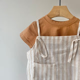 【hamomisi】Check rompers 3-piece set(70.90cm)