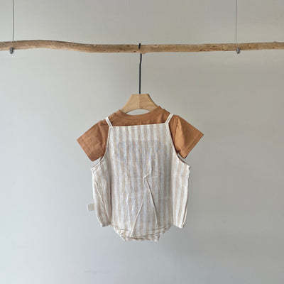 【hamomisi】Check rompers 3-piece set(70.90cm)