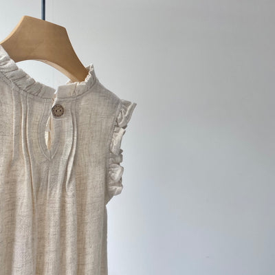 【hamomisi】Ruffle sleeve dress rompers(90cm)