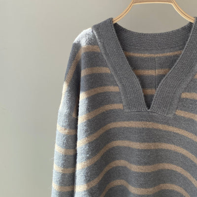 【ハモミシノオトナフク】Deep V-neck knit