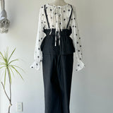 【ハモミシノオトナフク】Denim Peplum All-in-One